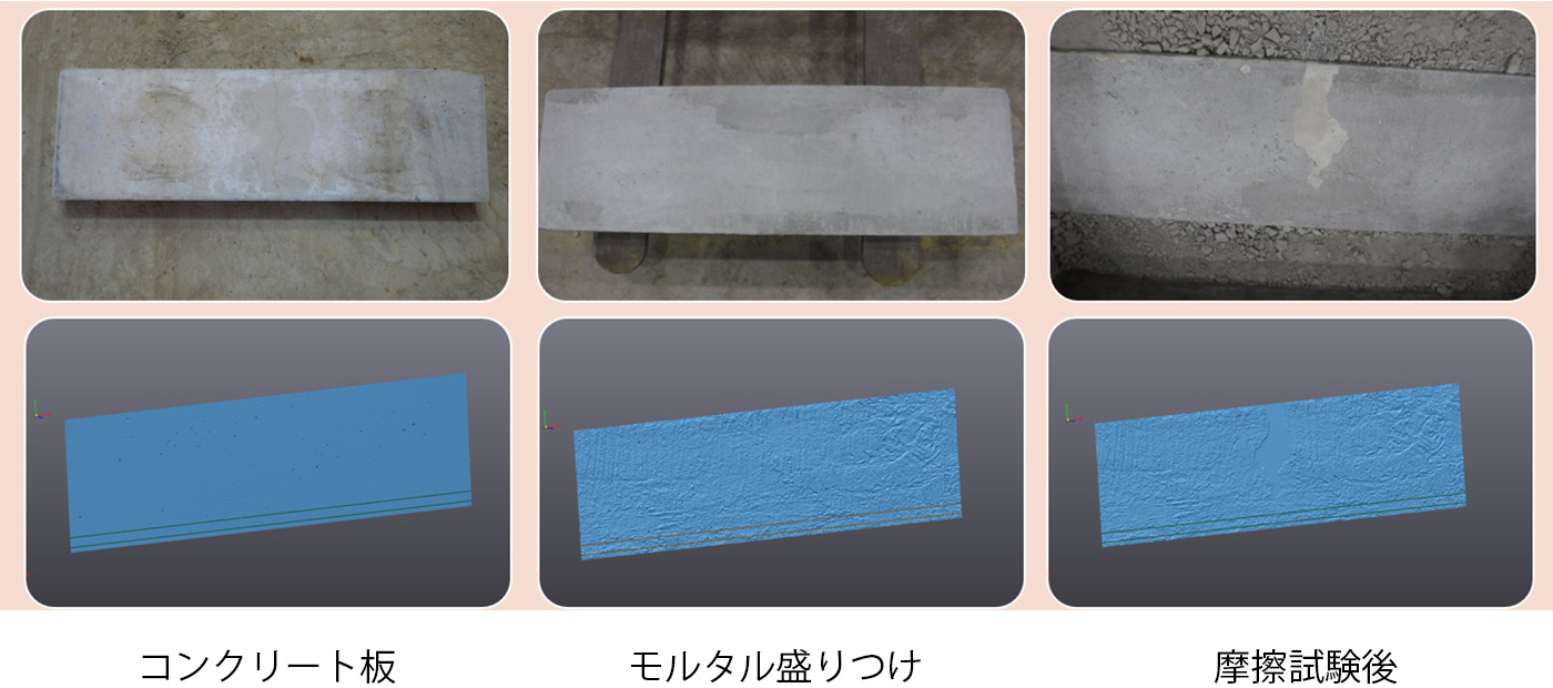 3Dスキャナーによるコンクリートの表面データ